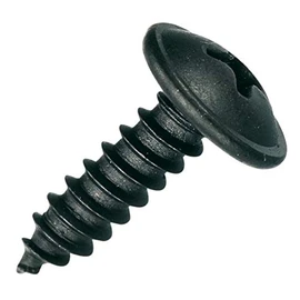 Phillips Flat Head Self-Tapping Screws with Disc, Black, Galvanised