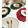Double-Texture Faux Leather Oval Placemats Set of 6 Washable Heat