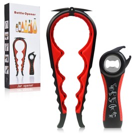 Sediven Bottle Lid Opener, Jar Opener, Lid Opener Tool, 4 Levels, Multifunctional Bottle Opener, Cap, Plastic Bottle, Jar Opener for Weak Hands, Easy Bottle Opener Bottle (Black)