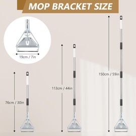 Mop Handle Commercial Heavy Duty, 59-Inch Stainless Steel Adjustable Industrial Mop Handle Replacement—Quick Replacement, Universal for Floor Cleaning in Homes Offices Garages Workshops and Warehouses