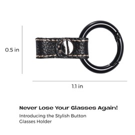 Readerest Button Eyeglass Badge Holder Black - Magnetic Eyeglass Holder - Universal Button-Based Glasses Holder Pin - Secure & Easy Clip for Shirt, Jacket Lapel - Safety Eyewear Accessory