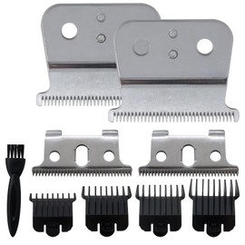 HaeKap 2-Pack Silver Hair Clipper Blades for Andis T-Outliner G GO GTO GTX Headliner, Model #04710/04521