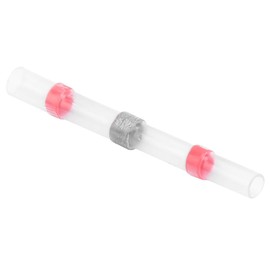 50 Pieces Heat Shrink Connectors, Heat Shrink Crimp Terminal Kit, Soldering Iron Connectors, 50x Red Solder Sleeve, Weatherproof, Abrasion Resistant