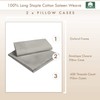 Pizuna 100% Cotton King Pillow Cases 2 Pack Silver 50x90cm,