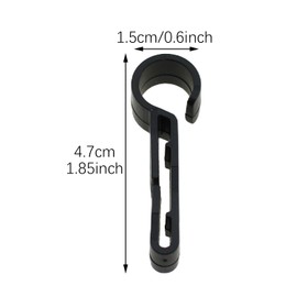 RLECS 20PCS Black Headlight Clip Hook 4.7x1.5cm Helmet Mount Non Slip Plastic Loop Personal Protective Equipment Hard Hat Accessories