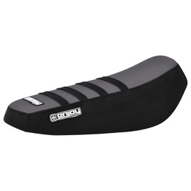 Enjoy Mfg Ribbed Seat Cover - Compatible Fit for Luna Float Sur Ron Sur-Ron Light Bee MX & X E-Bike #348 (Black - Grey - Black Ribs)