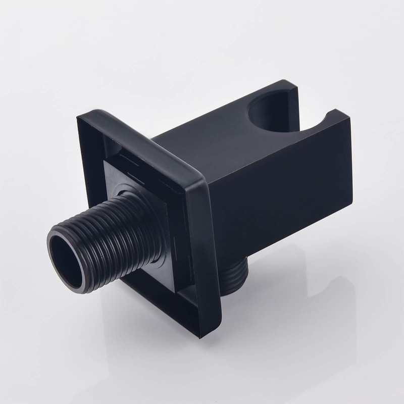 Wall Supply Elbow with Hand Shower Holder, Keymark Brass Square