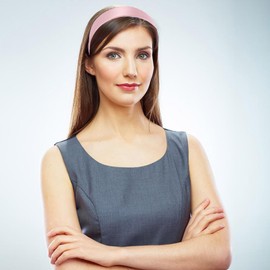 FOMIYES 2 Piezas Diadema Ancha De SatéN Rosa Banda Para El Cabello Accesorios Para Mujeres Y Niñas Tocado Creativo De Color SóLido Para Fiesta Y Uso Diario