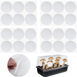 YINORD 24pcs 2.5 inch Single Tube Filter Patches, Mushroom Single Tube Filter Disc, Single Tube Sticky Filter Disc, Mushroom Filter for Mushroom Growing Supplies Filter Pad Replacement. (3mm Thick)