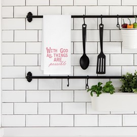 EXUQO Bible Verse Kitchen Towels,with God All Things are Possible Christian Dish Towels,Inspirational Christian Gifts for Woman,16x24 Inch