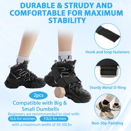 1Pair Dumbbell Foot Attachment, Extension Monkey Feet Dumbbell Attachment, Dumbbell Foot Strap for Weight Lifting, Hamstring Curls, Leg extensions, Home Gym Equipment for Gym Trainer and Beginners