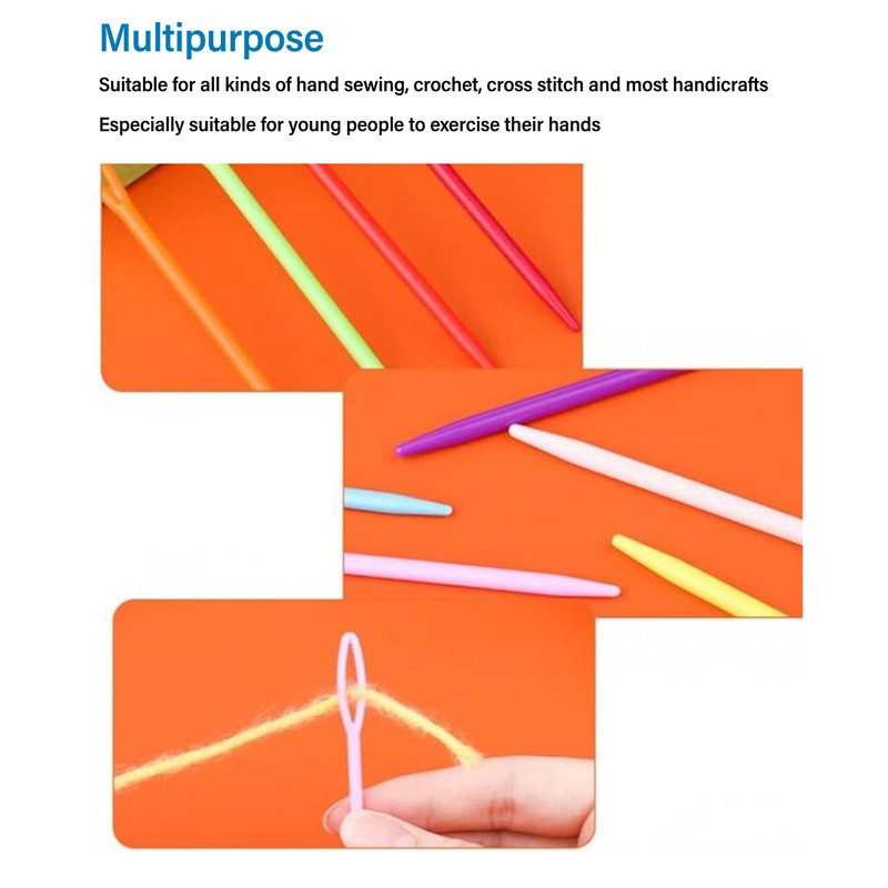 1000PCS Large Eye Plastic Sewing Needles Yarn Needles Weaving Needles