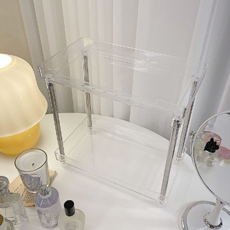Makeup Organizer Rack Detachable Cosmetic Storage Shelf with Clear Acrylic