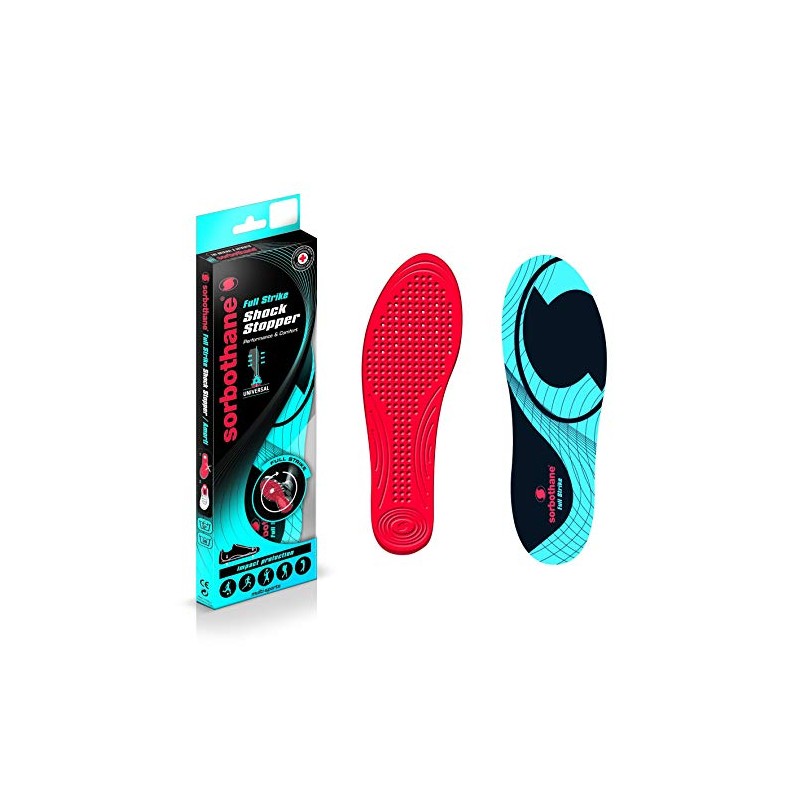 Sorbothane Full Stike Insole, red - Red / Grey ,
