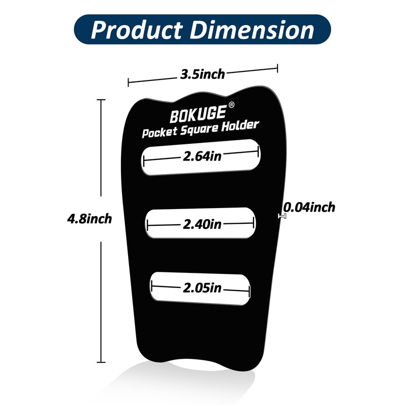BOKUGE Pocket Square Holder,Keeps Pocket Squares for Men in Place，Fashionable