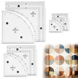 3 Set Drunkards Path Quilting Templates,Acrylic Rulers with 1/4" Seam Allowance, Precision Cutting Stencils for DIY Patchwork & Sewing Crafts(Clear, 10 7 4)