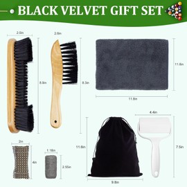 Pool Table Brush Accessories, 8 Pieces, Billiard Brush, Billiard Accessories with Moosehead Bridge Attachment, 2 Table Brushes for Felt, Glue Roller, Cue Cloth, Storage Bag and Replacement Tools