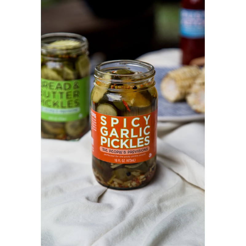 The People's Provisions - Spicy Garlic Pickles 16oz - Crunchy,