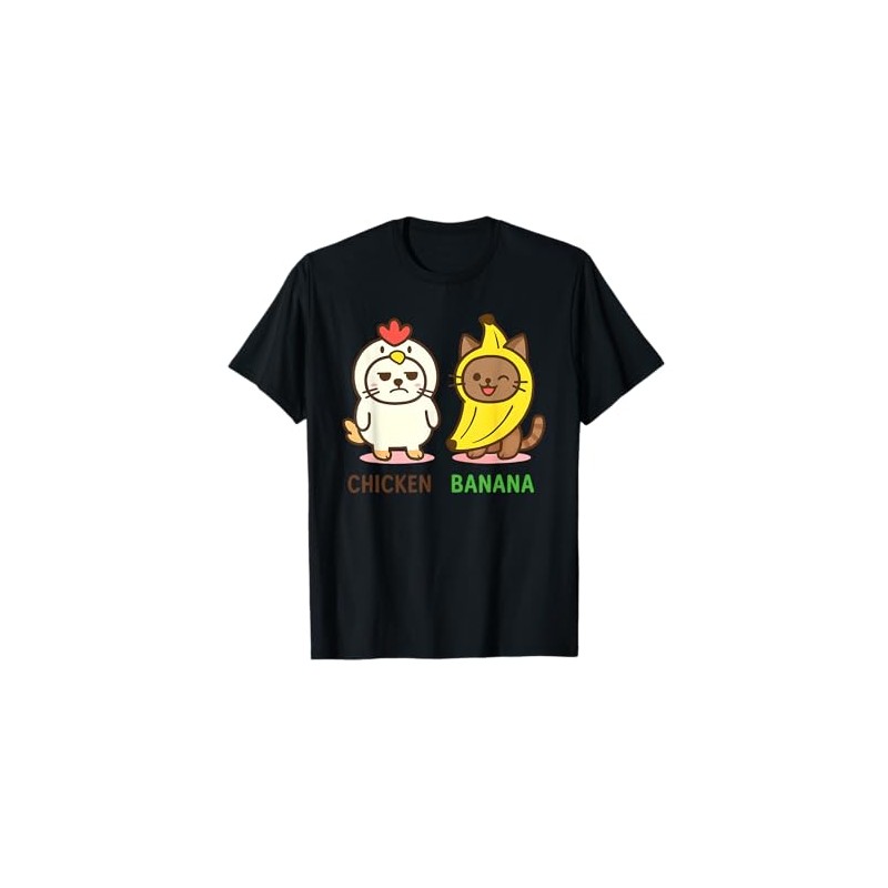 Cute Animals in Chicken and Banana Costumes Kawaii T-Shirt