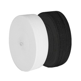 Magnoloran Elastic Band for Sewing, 0.8 Inch Elastic for Sewing Elastic Straps Wig Band Edge Band Knit Spool Sewing Band for Waistbands Pants Clothes & Lace Front Wigs((10 Yard Black, 10 Yard White)