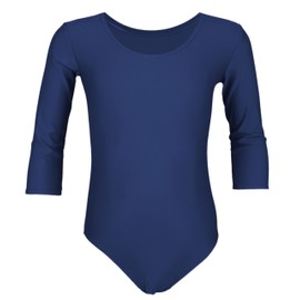 Aquarti Girls' Ballet Jersey 3/4 Sleeve Gymnastics Dance Bodysuit - 158