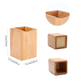 HIXNUG Wood Pen Pencil Holder Make Up Brush Stand Multi Purpose Natural Beech Pencil Cup Pot Pen Storage Stand Desk Organizer for School Home Office Stationery