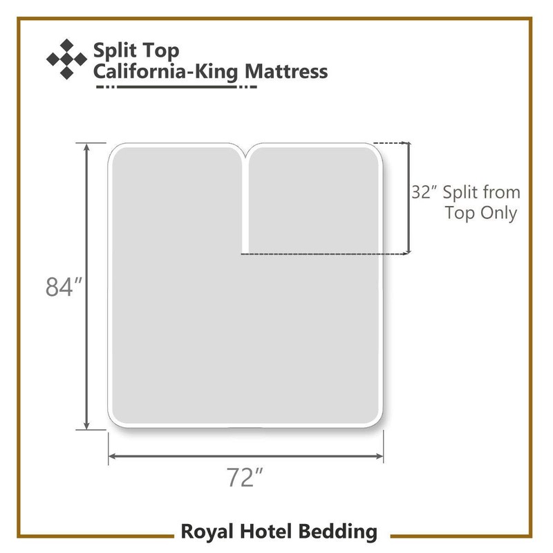 Royal Hotel Bedding Solid Periwinkle Top-Split-Calking: Adjustable California King Bed