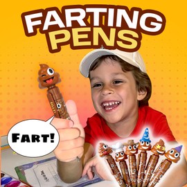 Kamhi World Farting Poop Pen with Multiple Funny Sounds - Easter Basket Stuffers, Gag Gift for kids, Surprise Prank Toy for the Entire Family, Office Novelty Present (Wink Eyes)