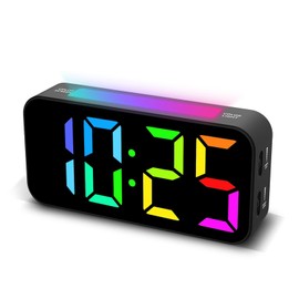 Topski Loud Alarm Clocks for Bedrooms Heavy Sleepers, Digital Bedside Clock with Night Light, Large Display, Dual Alarm, Snooze, Dimmable for Kids Teens Boys Girls