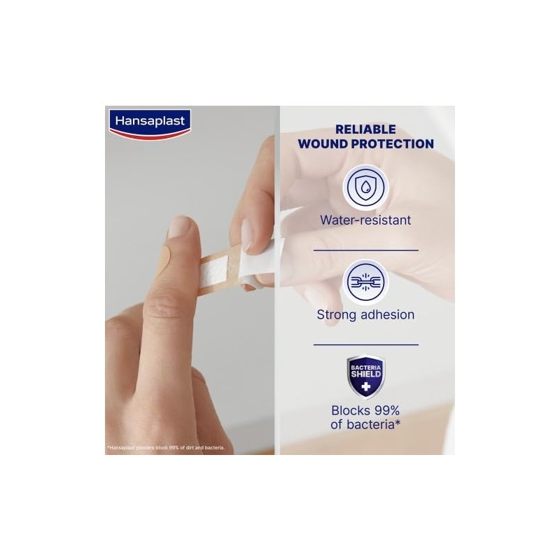 Hansaplast Universal Plasters (100 Strips), Dirt and Water Resistant Wound