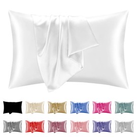 Virelle Natural Pure Silk Pillowcase for Hair and Skin with Hidden Zipper, Ultra Smooth and Soft Breathable Cooling Silk Pillow case, Gifts for Women Men, 50 x 75 cm 1pc, (Lvory)