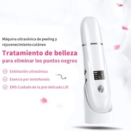 Vantisan Limpiador Facial Ultrasnico, Skin Scrubber Facial con 4 Modos de Cuidado de la Piel, USB Recargable Skin Scrubber Peeling, Limpiador Facial para Puntos Negros, Acn y Poros