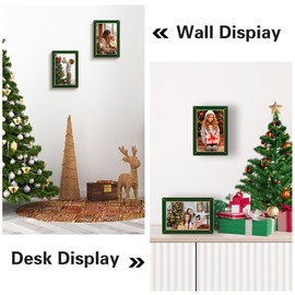 Frametory Enamel Picture Frame - 4x6 Gold Metal Edge Green Enamel Picture Frame With Easel and Velvet Back for Tabletop Display, Bookshelf, 4x6 Wall Decoration, Photo Frames-2 Set