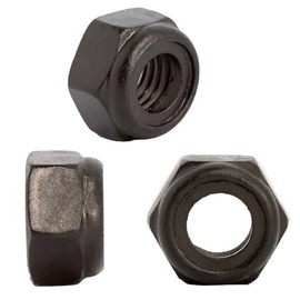 M12 Nylock Nuts Nylon Insert Locking Nuts Black Zinc Flake DIN 985 (Pack of 20)