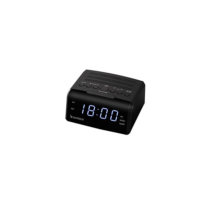 Sunstech FRD35U Dual Alarm Clock, LED Display, FM, USB, Earphone