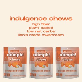Oomph! Sweets Orange & Cream Low Sugar Taffy, High Fiber Vegan Candy, Low Carb, Low Calorie Snack, Keto-Friendly, Gluten Free Dessert (3-Pack)