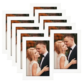 HappyHapi 4x6 Picture Frame Set of 10, Photo Frame for 4x6 Photos, Tabletop or Wall Mount Display Picture Frames, 4x6 Frames Collage for Home Décor (White)