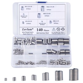 Wire Screw Sleeve Thread Repair Inserts Assortment Kit 304 Stainless Steel Metric M3 M4 M5 M6 M8 M10 M12 Wire Thread Inserts Helicoil Thread Repair Kit 140Pcs