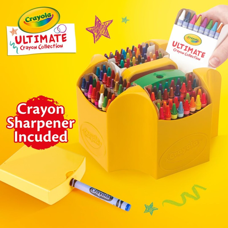 Crayola Ultimate Crayon Box Collection (152ct), Bulk Kids Crayon Caddy,