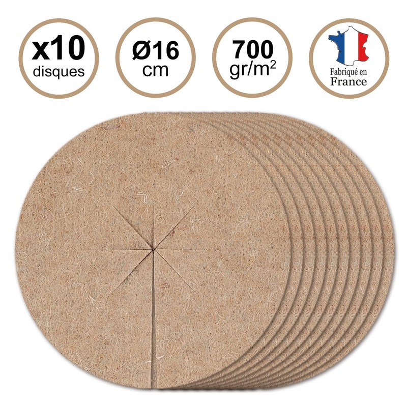La cordeline Natural Felt Jute Plant Discs Diameter 16 cm