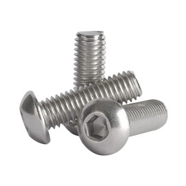 50Pcs #6-32x5/16 Button Head Socket Cap Screws Bolts, Stainless Steel 18-8 (304), Bright Finish, Fully Threaded, Allen Socket Drive