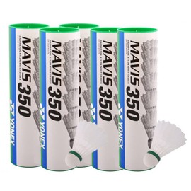 Mavis 350 Badminton Ball White 3 x 6 = 18 Pieces Nylon Shuttle Colour: Red/Fast