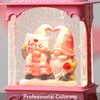 Gorrzai Valentines Day Snow Globe Gnome Snow Globe Lantern, Lighted