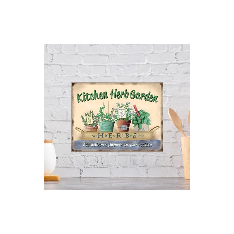 Shawprint KITCHEN HERB GARDEN RETRO VINTAGE STYLE METAL TIN WALL