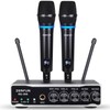 ZERFUN 2 Channel Rechargeable Wireless Microphone System, Pro UHF Metal