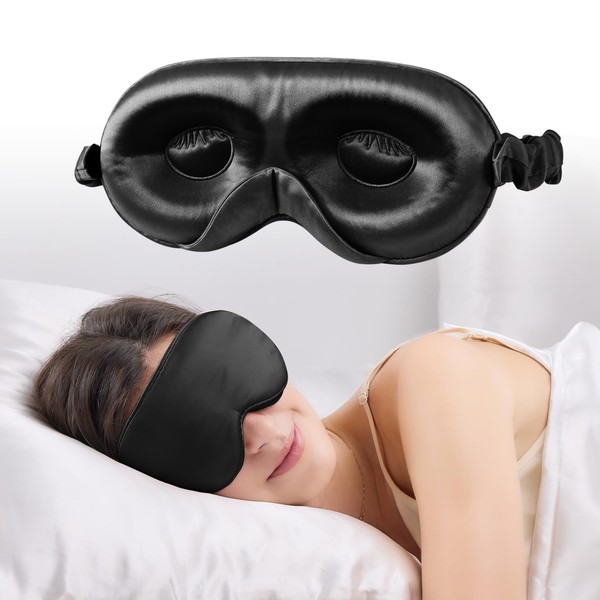SGMSILK 100% 22 Momme Mulberry Silk Sleep Mask with Adjustable