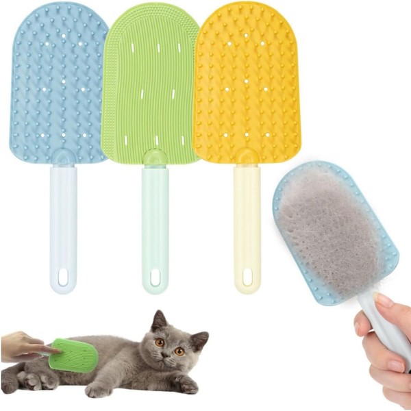 HIDOSNG 3pcs Cat Comb, Soft Tongue Brush, Brush for Shedding,