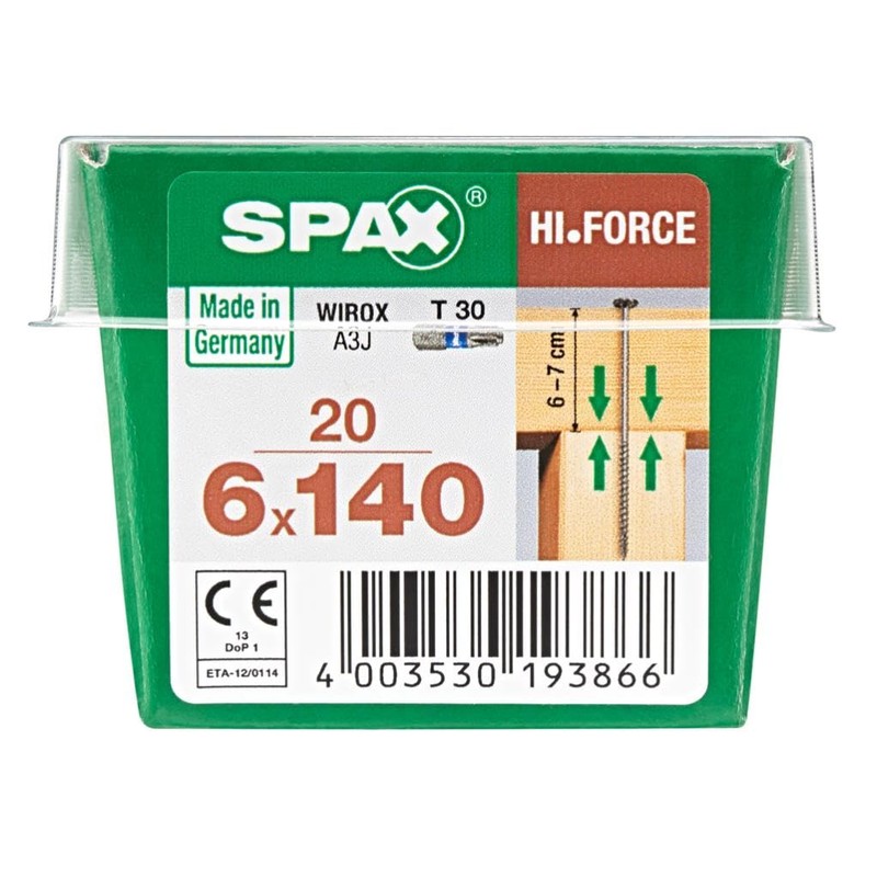 SPAX T-Star Timber Construction Screws WIROX 6 x 140mm -