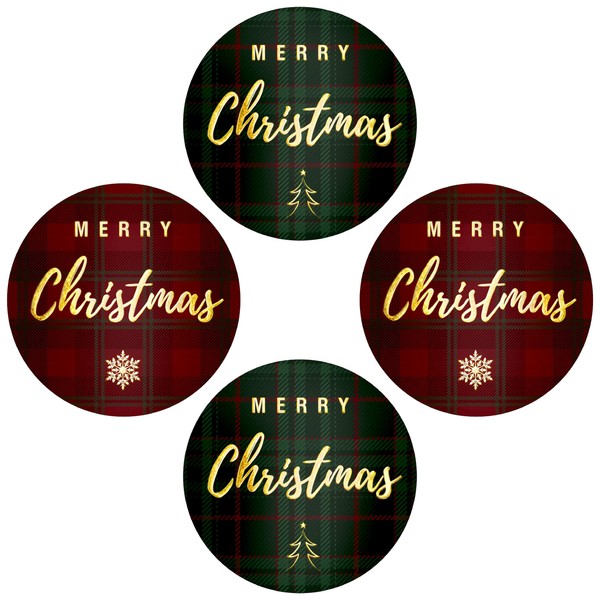250 PCS Merry Christmas Stickers, 2 Gold Foil Designs Sparkling Envelope Seal for Winter Holiday Decoration Christmas Supplies Gifts & Cards Decors (1.6” Each)
