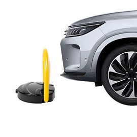 Yellow Parking Barrier, Automatic Remote Control Parking Lock, Foldable Barrier Auto Sensor Anti-Collision for Parking Lot Management of Residential Areas Shopping Centers Battery Not Included